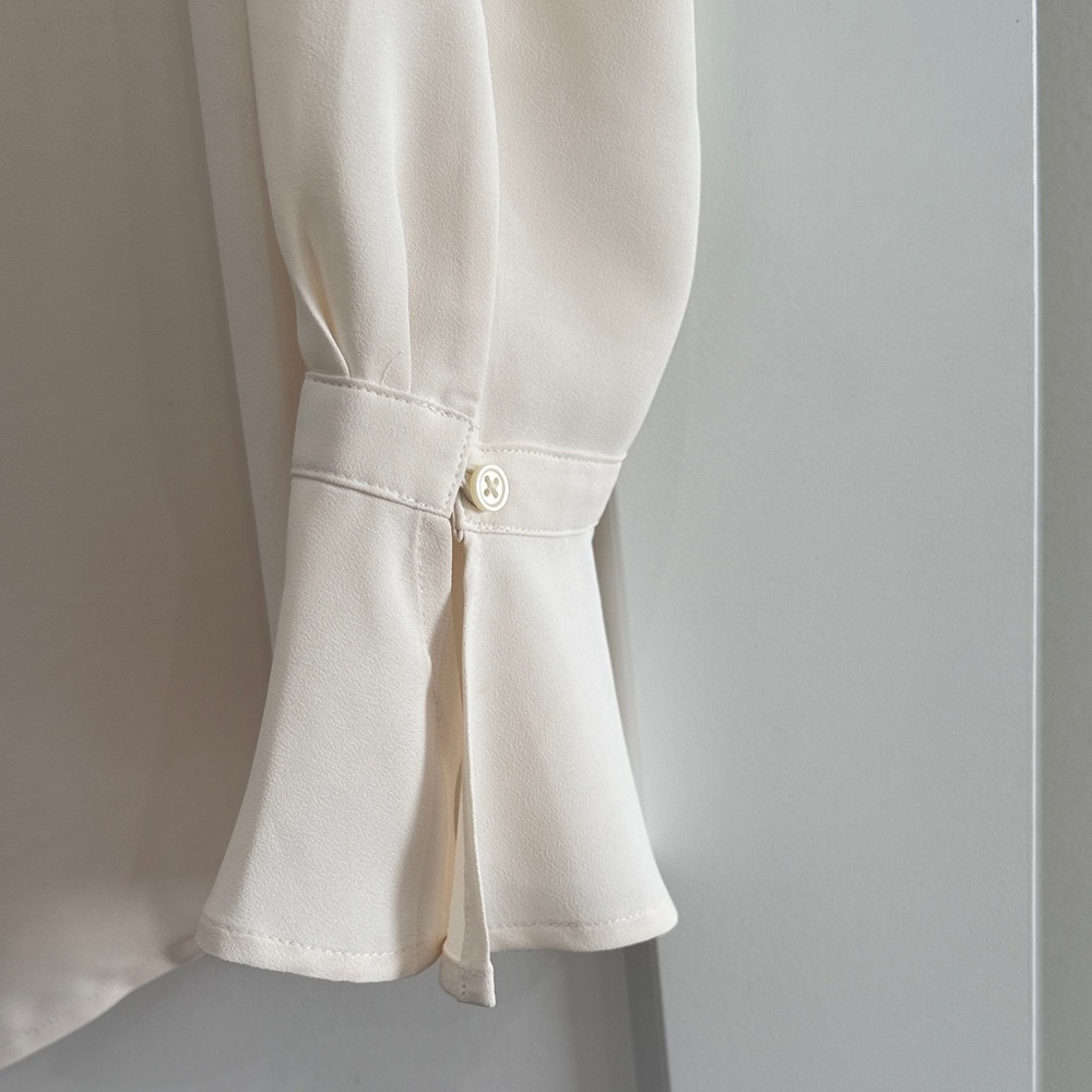 LOFT Ivory Blouse with Keyhole Neckline​ - Picture 4 of 6